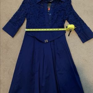 Blue lacy stretchy dress! Brand new! Tags on! Side zip. Washable